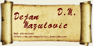 Dejan Mazulović vizit kartica